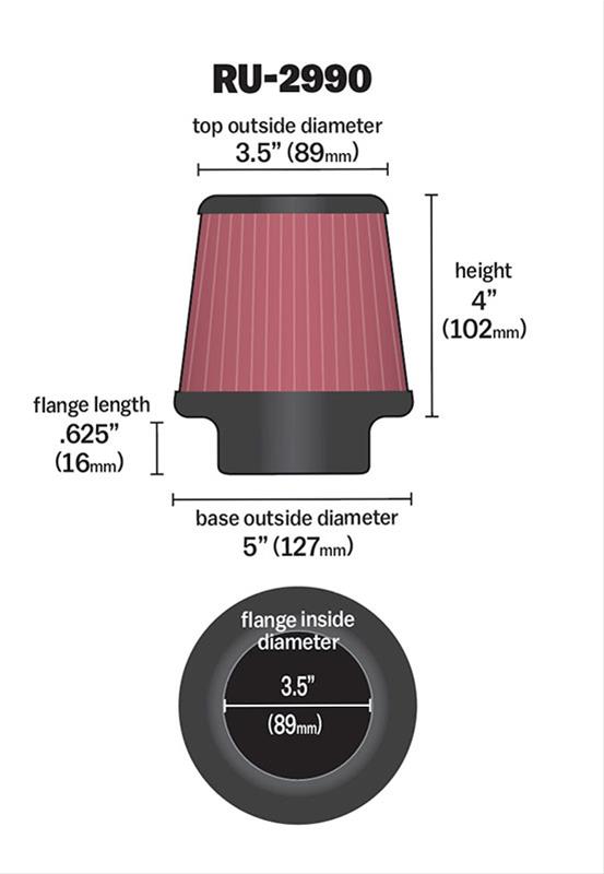 K&N Universal Performance Air Filters RU-2990