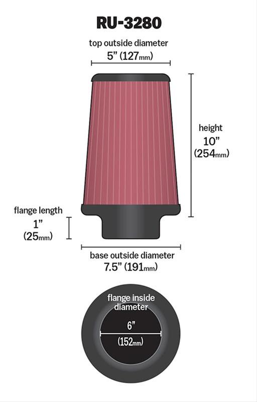 K&N Universal Performance Air Filters RU-3280