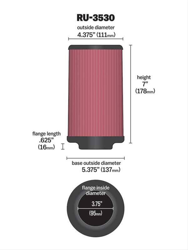 K&N Universal Performance Air Filters RU-3530