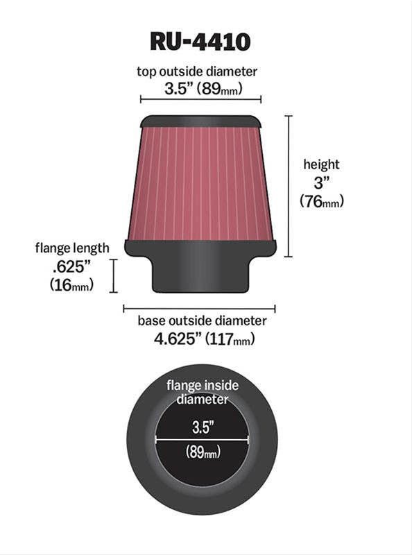 K&N Universal Performance Air Filters RU-4410