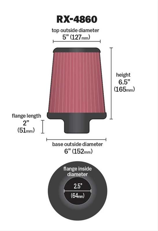 K&N Universal Performance Air Filters RX-4860