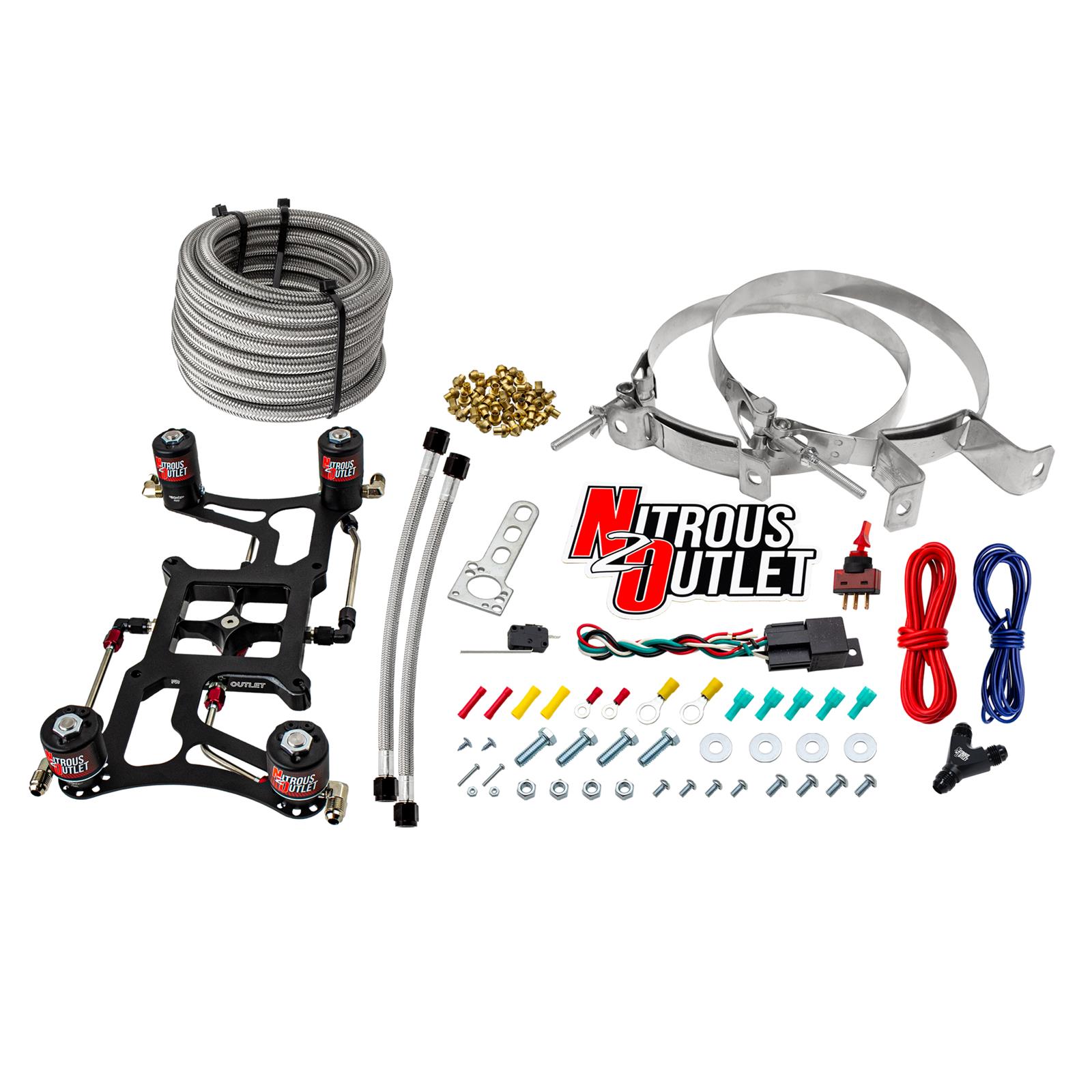 Nitrous Outlet 4150 Hornet Race Dual-Entry Nitrous Oxide Plate Systems 00-10628-00