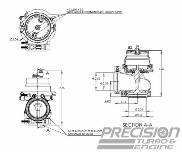 Precision Turbo and Engine PTE Wastegates PBO085-3000