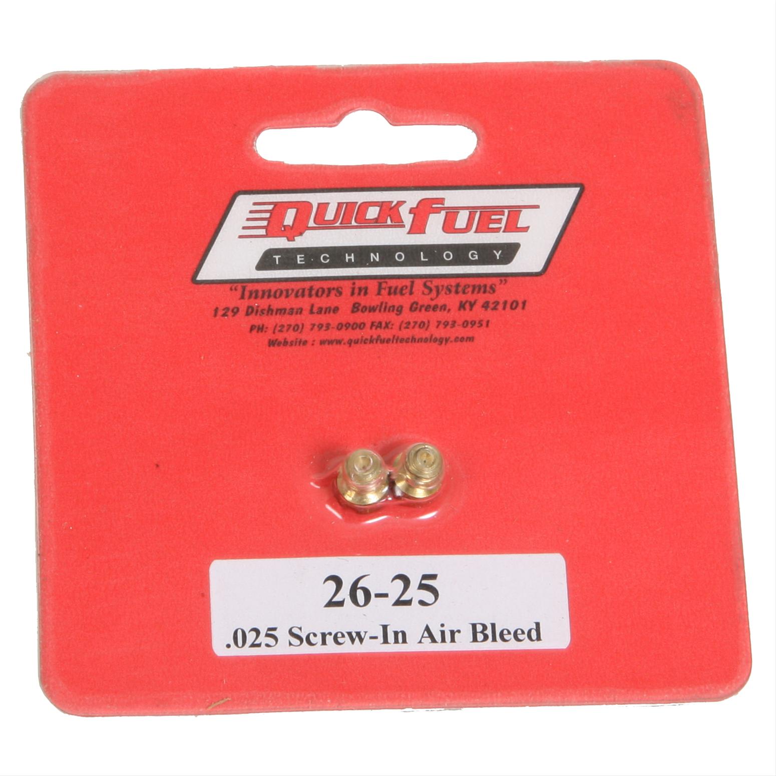 Quick Fuel Air Bleeds 26-25QFT