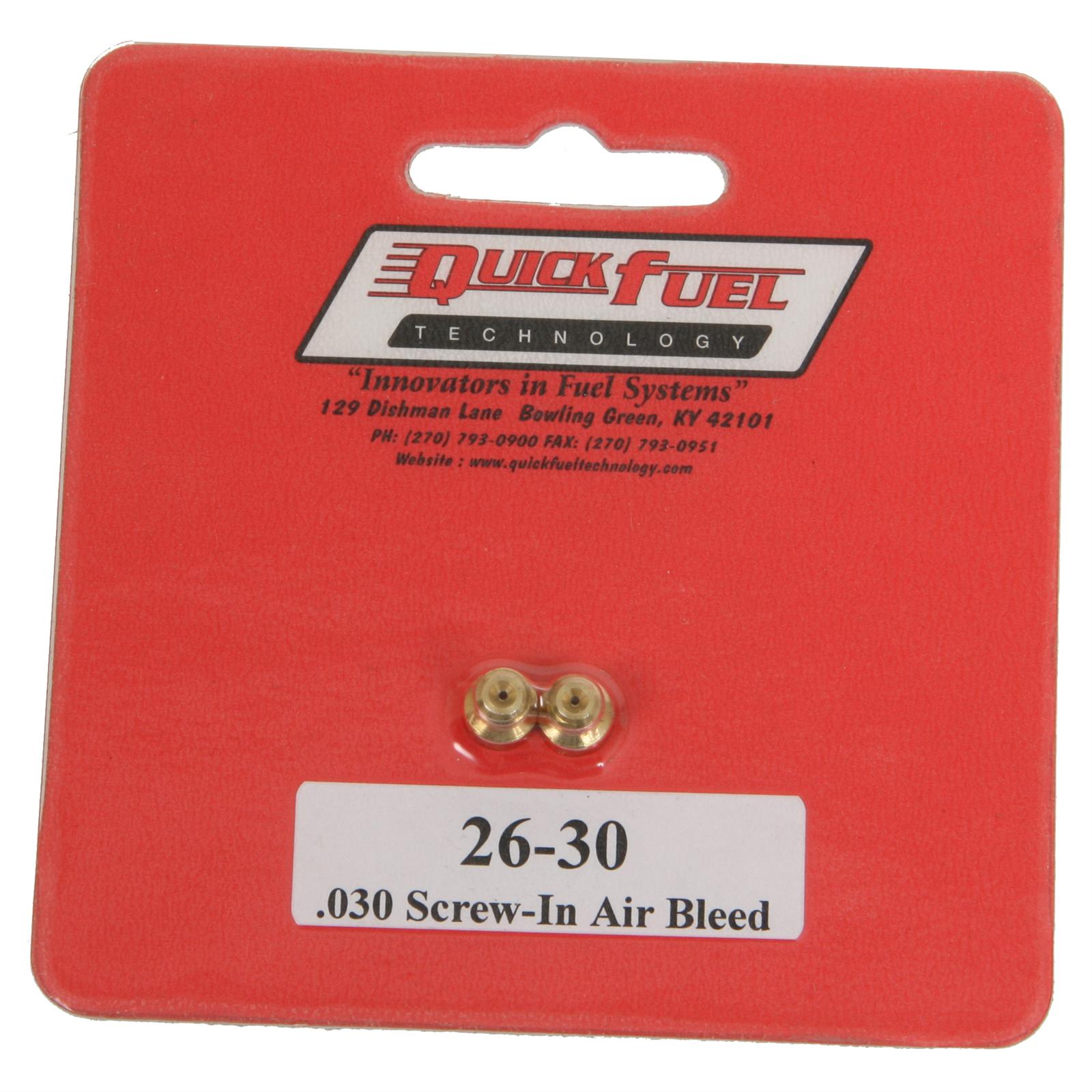 Quick Fuel Air Bleeds 26-30QFT