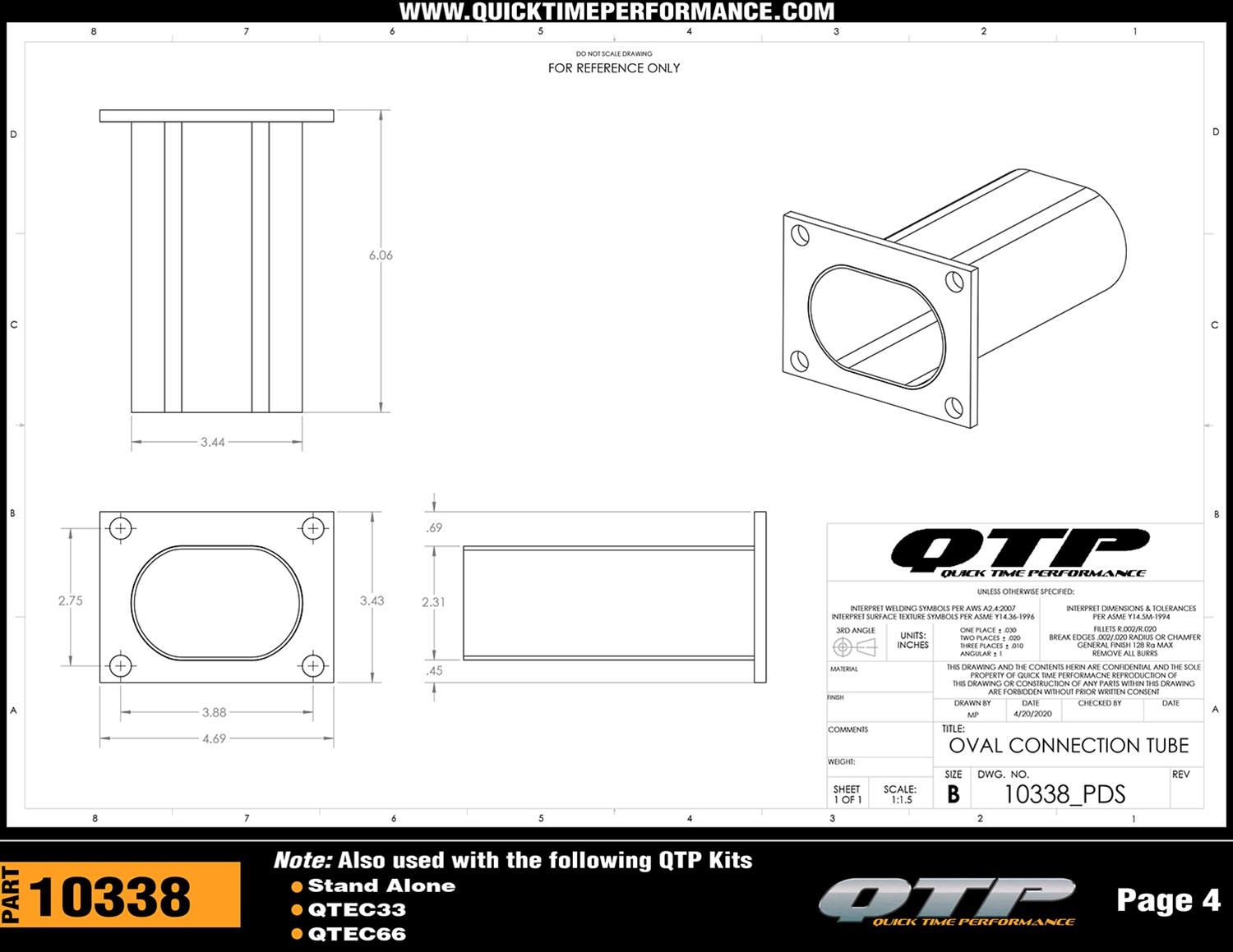 Quick Time Performance Oval Electric Cutouts QTEC66T