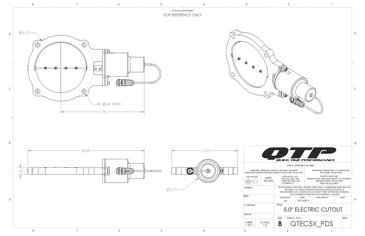 Quick Time Performance Electric Exhaust Cutouts QTEC5XCP0