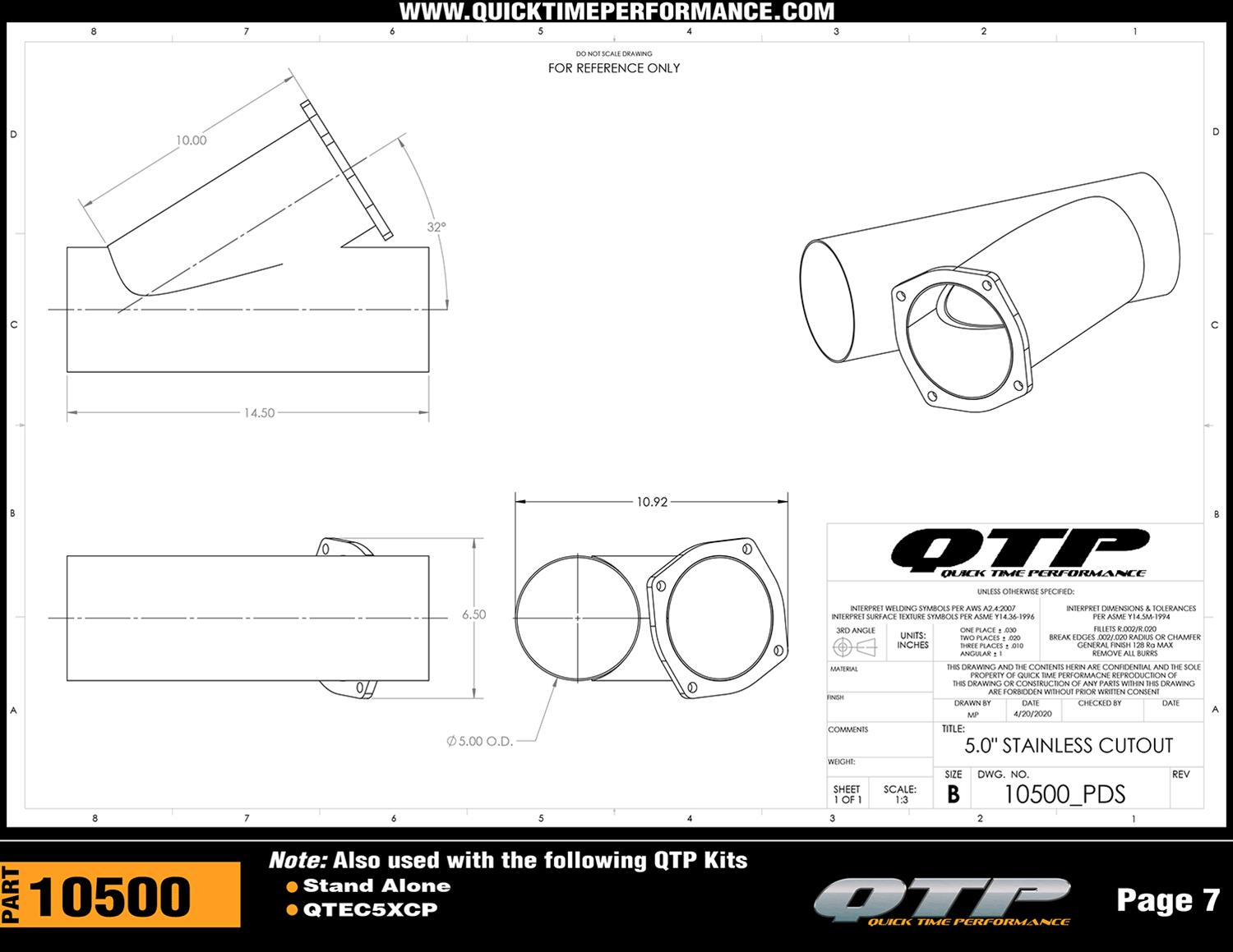Quick Time Performance Electric Exhaust Cutouts QTEC5XCP