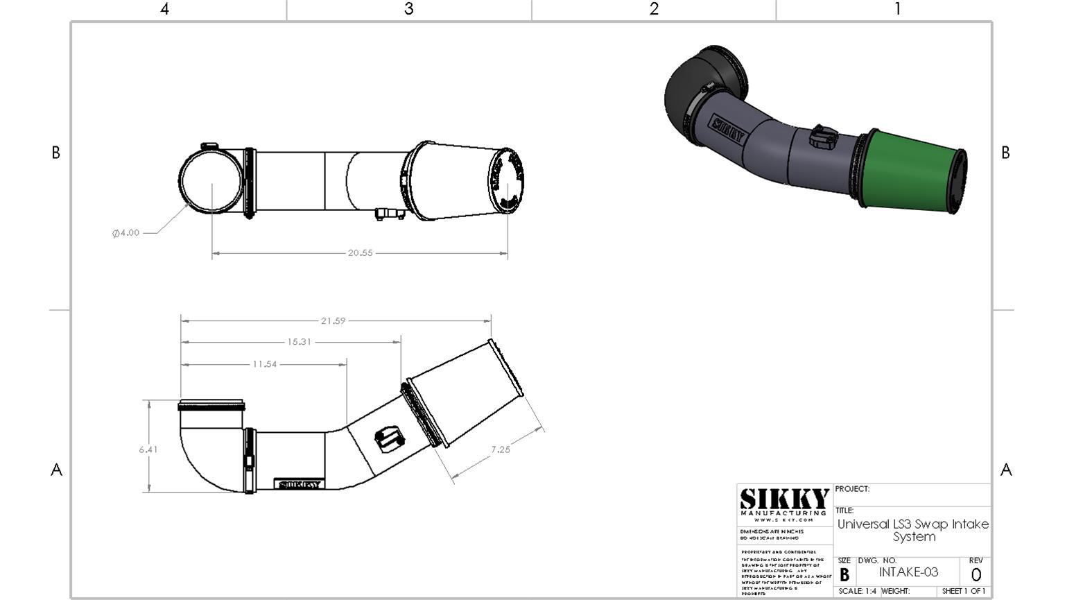 Sikky Manufacturing Air Intake Kits INTAKE-03