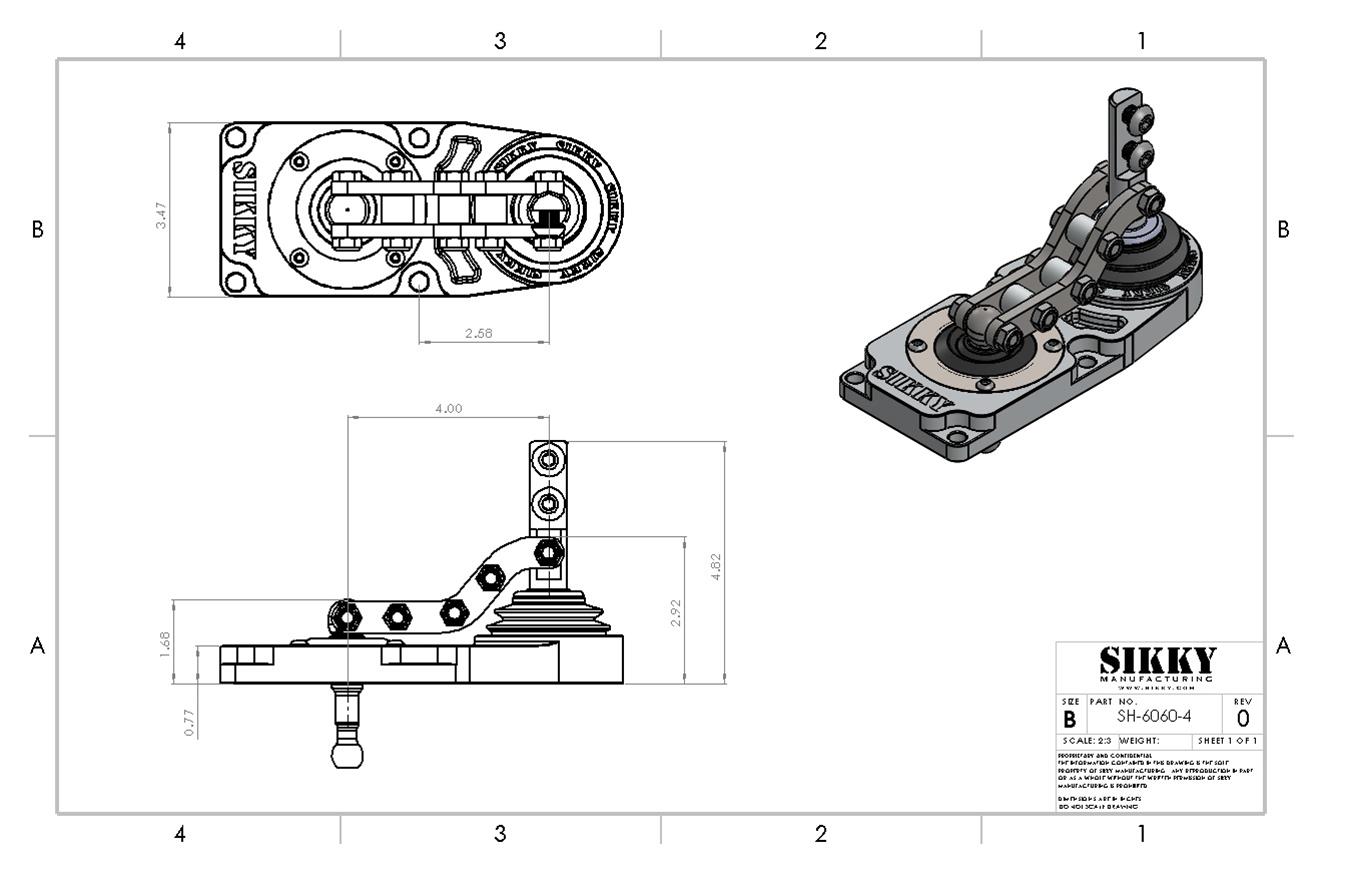 Sikky Manufacturing Short Throw Shifters SH-6060-4