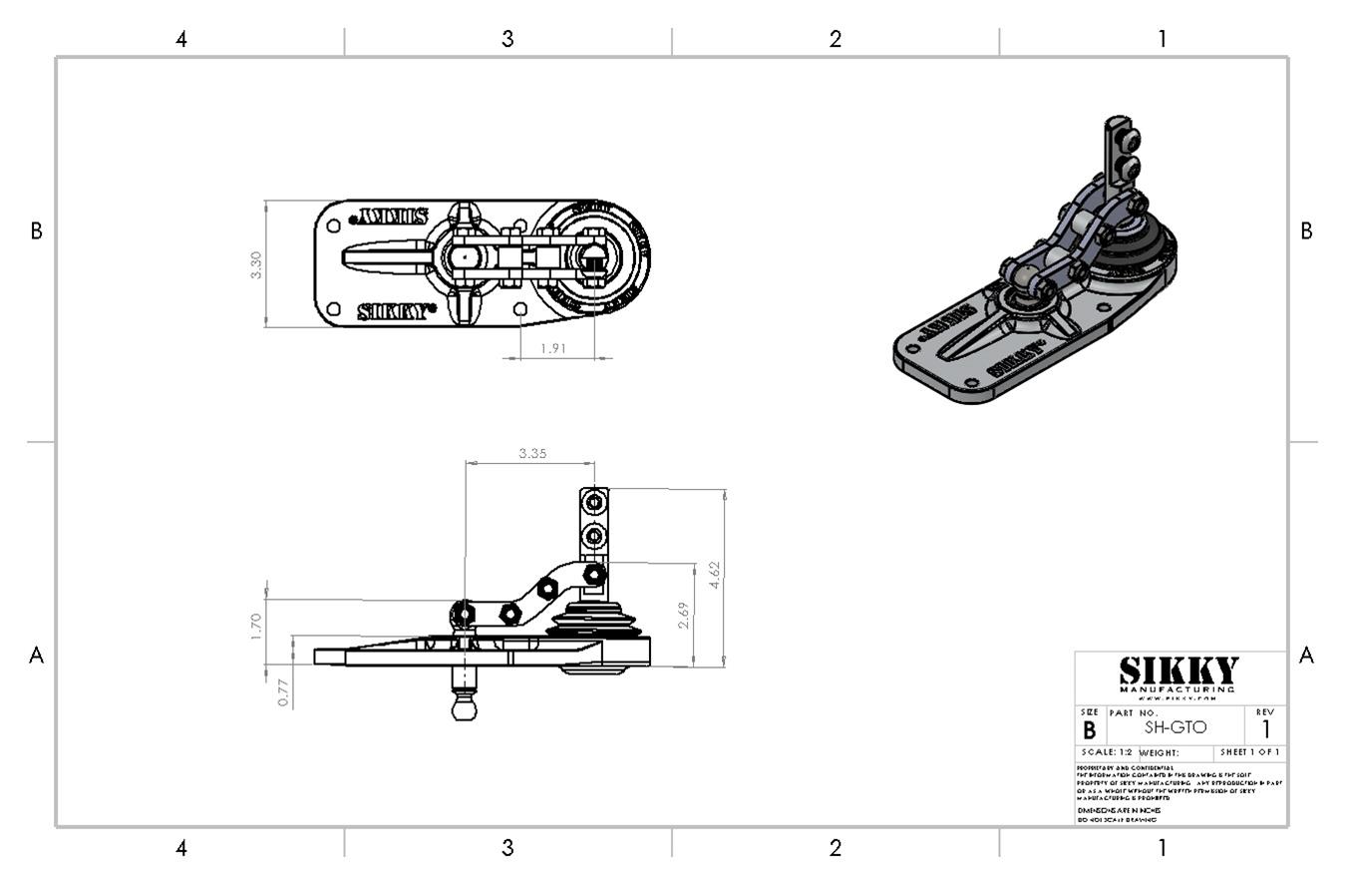 Sikky Manufacturing Short Throw Shifters HEB-1-30
