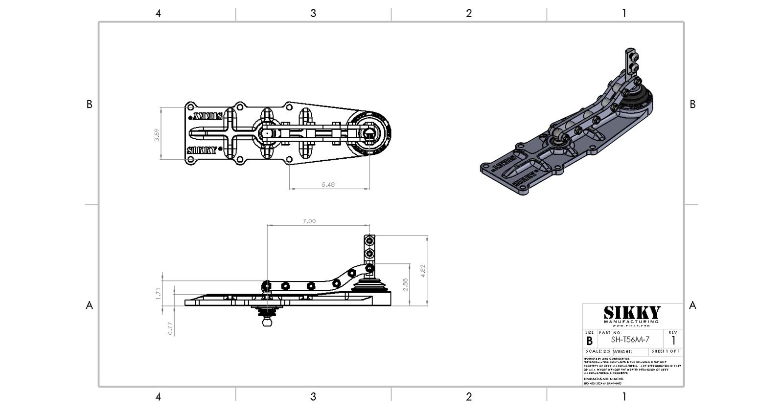 Sikky Manufacturing Relocation Short Throw Shifters SH-T56M-7