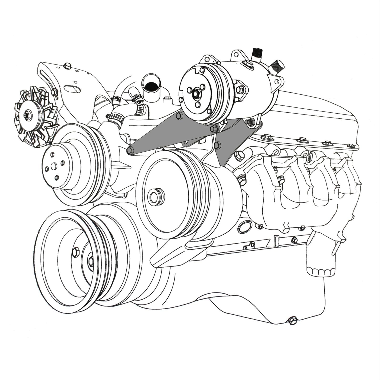 Vintage Air Side-Mount Compressor Brackets 151370-BCA