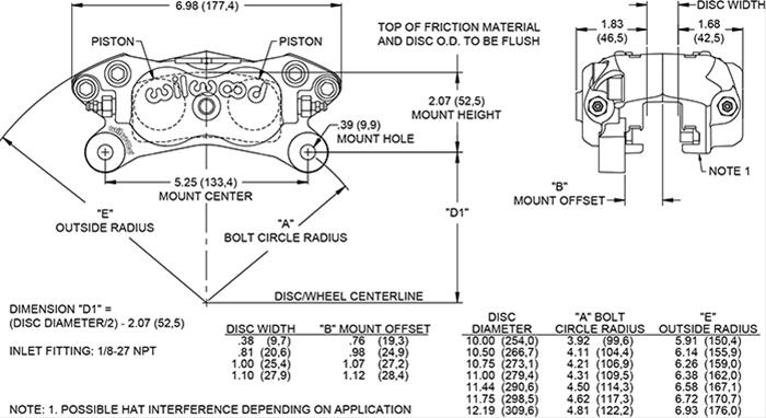 Wilwood Forged Billet Dynalite Internal Brake Calipers 120-13845-BK
