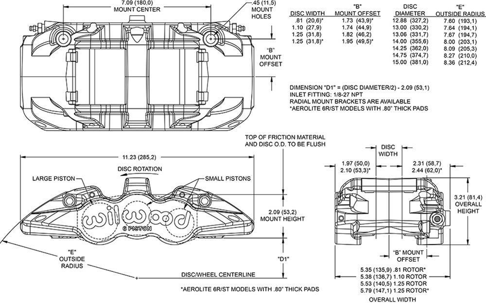 Wilwood AERO6 Radial Mount Calipers 120-16893