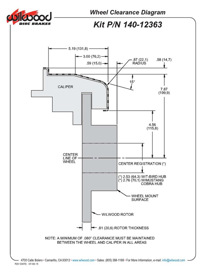 Wilwood Combination Parking Brake Kits 140-12363-DR