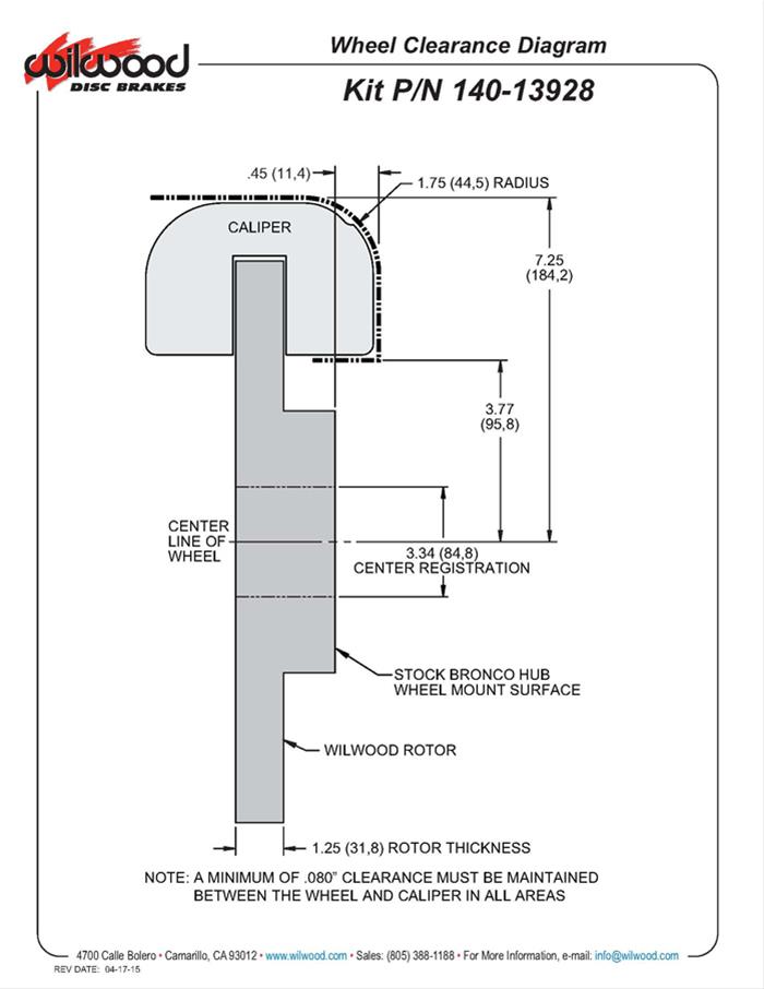 Wilwood D8-4 Truck Front Brake Kits 140-13928-R