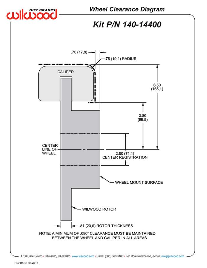 Wilwood Forged Dynalite Rear Parking Brake Kits 140-14400-R