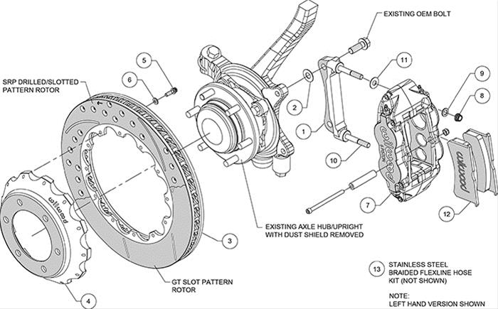 Wilwood Forged Narrow Superlite 6R Big Brake Front Brake Kits 140-14577-DR