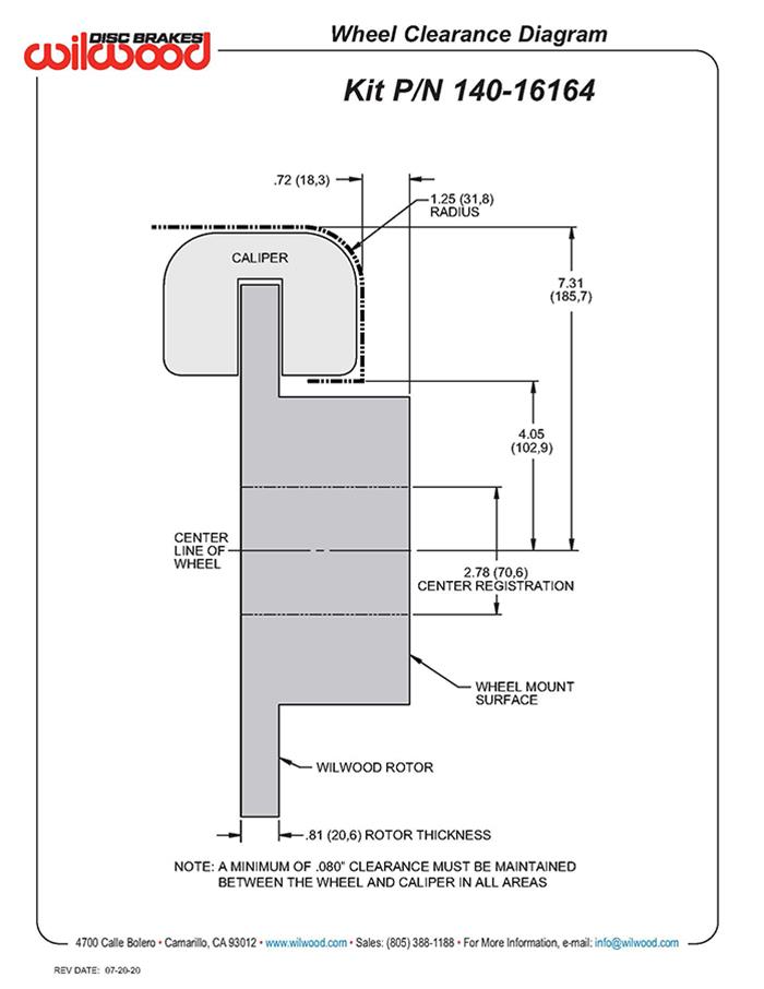 Wilwood Forged Dynalite Rear Parking Brake Kits 140-16164