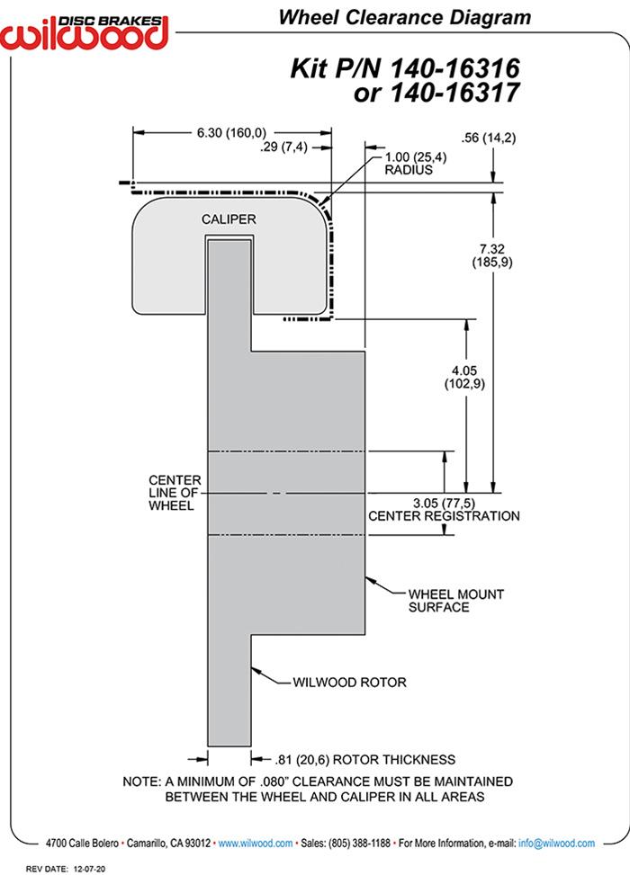Wilwood Forged Dynalite MC4 Rear Parking Brake Kits 140-16317-R