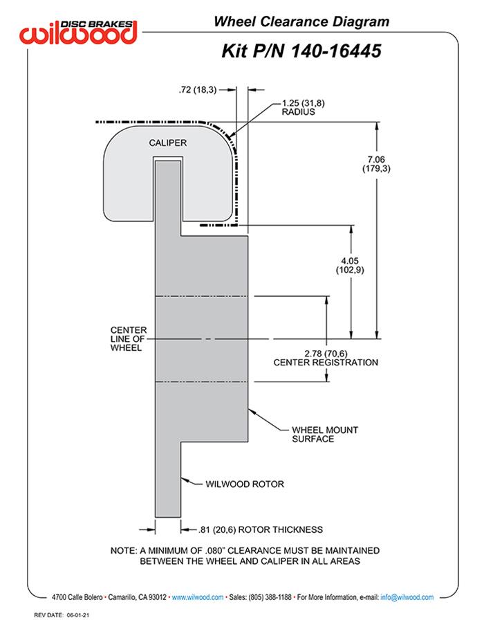 Wilwood Forged Dynalite Rear Parking Brake Kits 140-16445-D