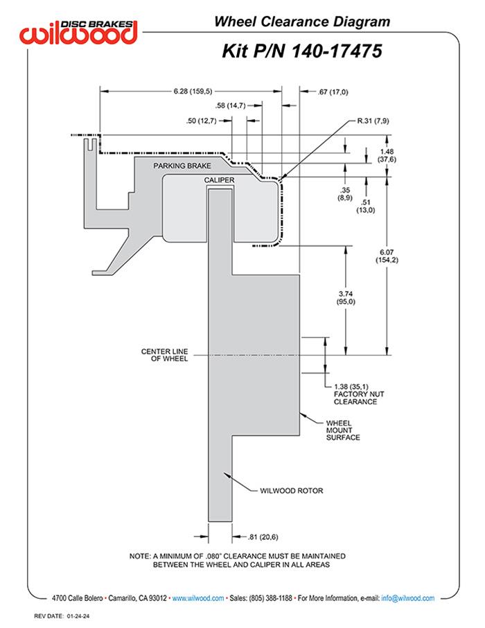Wilwood Powerlite Rear Parking Brake Kits 140-17475-D