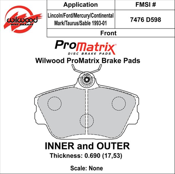 Wilwood ProMatrix Brake Pads 150-D0598K