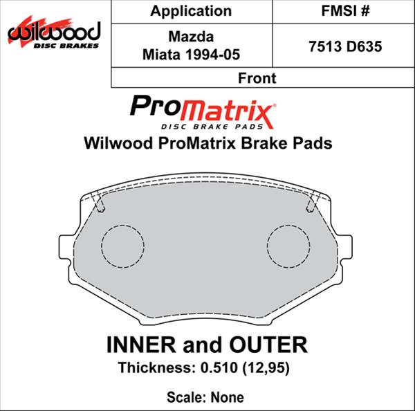 Wilwood ProMatrix Brake Pads 150-D0635K