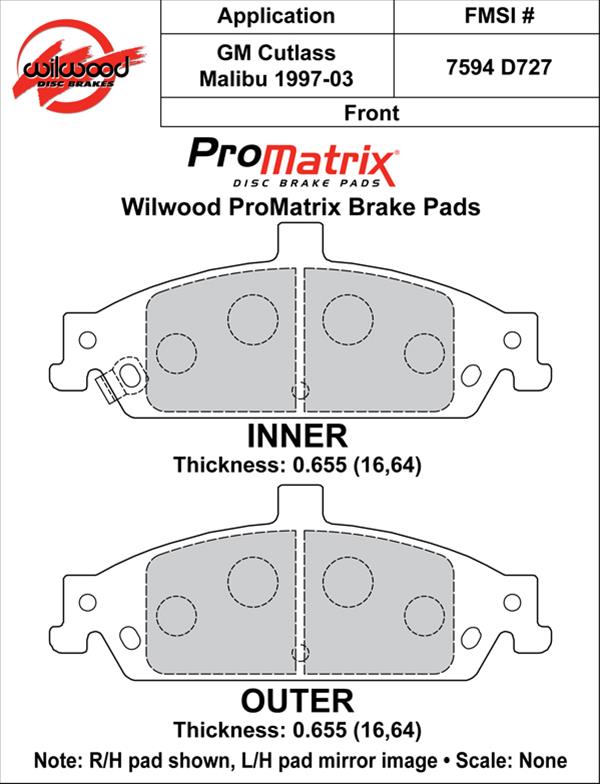 Wilwood ProMatrix Brake Pads 150-D0727K