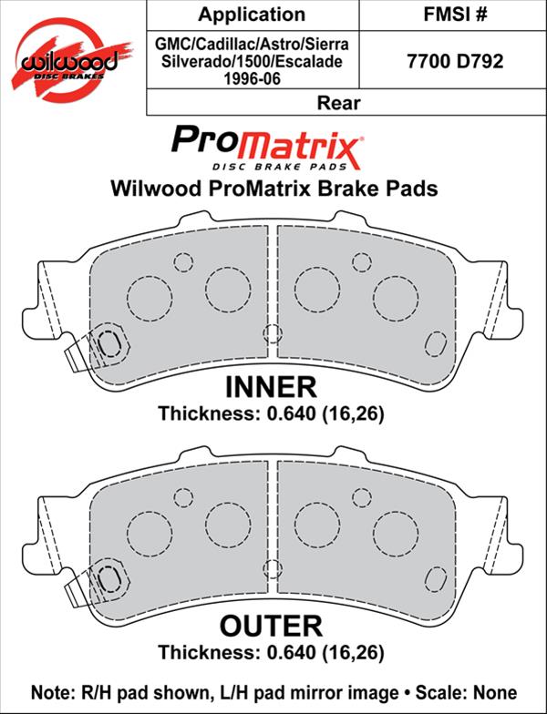 Wilwood ProMatrix Brake Pads 150-D0792K