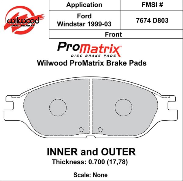 Wilwood ProMatrix Brake Pads 150-D0803K