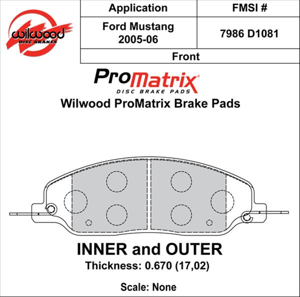 Wilwood ProMatrix Brake Pads 150-D1081K