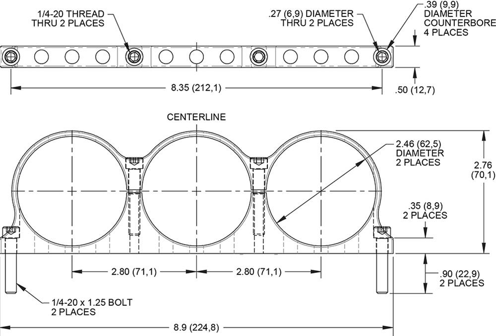 Wilwood Master Cylinder Remote Reservoir Mounting Brackets 250-16874