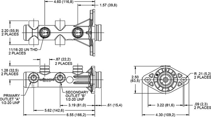 Wilwood Aluminum Tandem Master Cylinders 260-14244-P