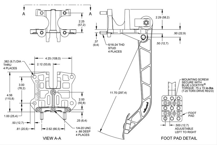 Wilwood Brake Pedal Assemblies 340-12509