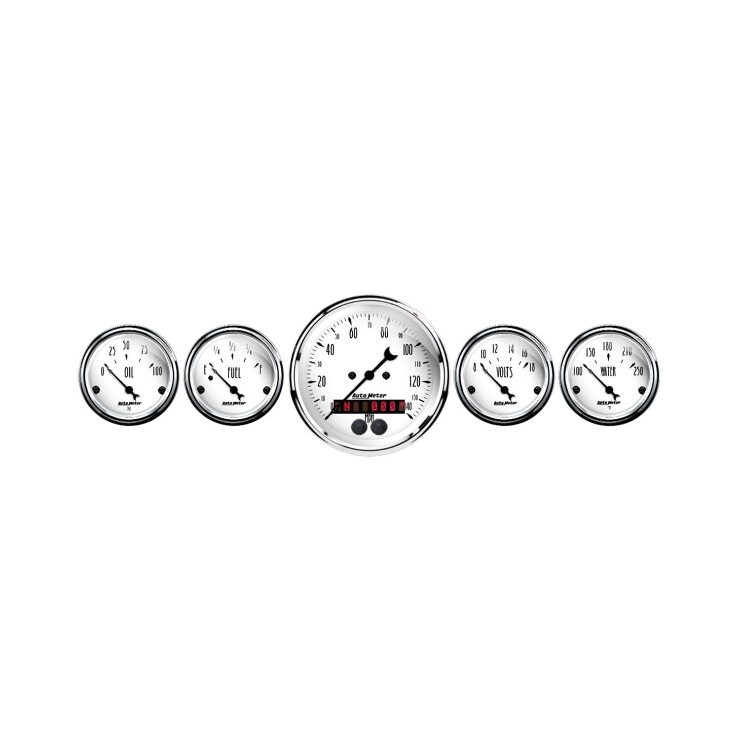 AutoMeter Old Tyme White Series Analog Gauge Kits 1650