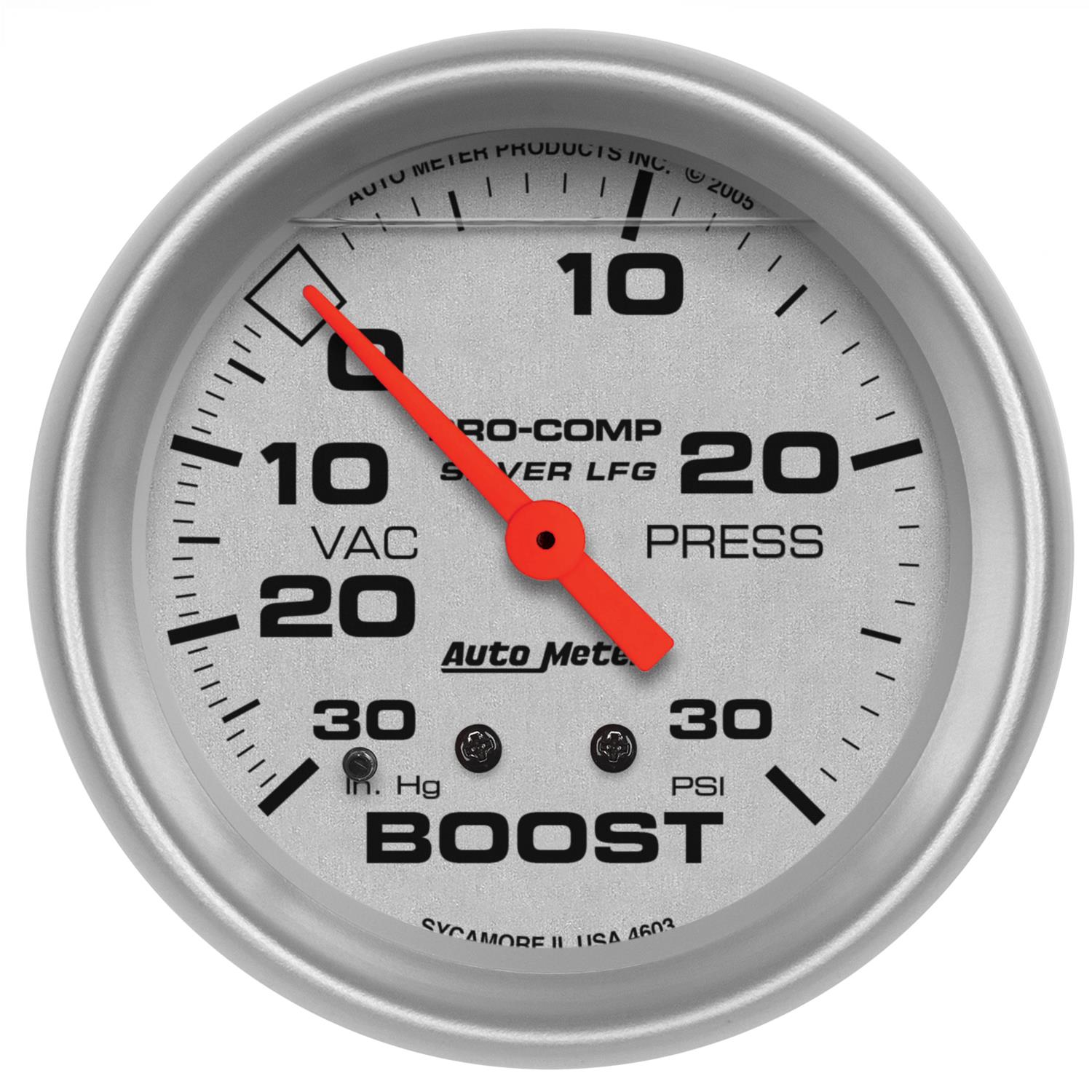 AutoMeter Pro-Comp Silver Face Gauges 4603