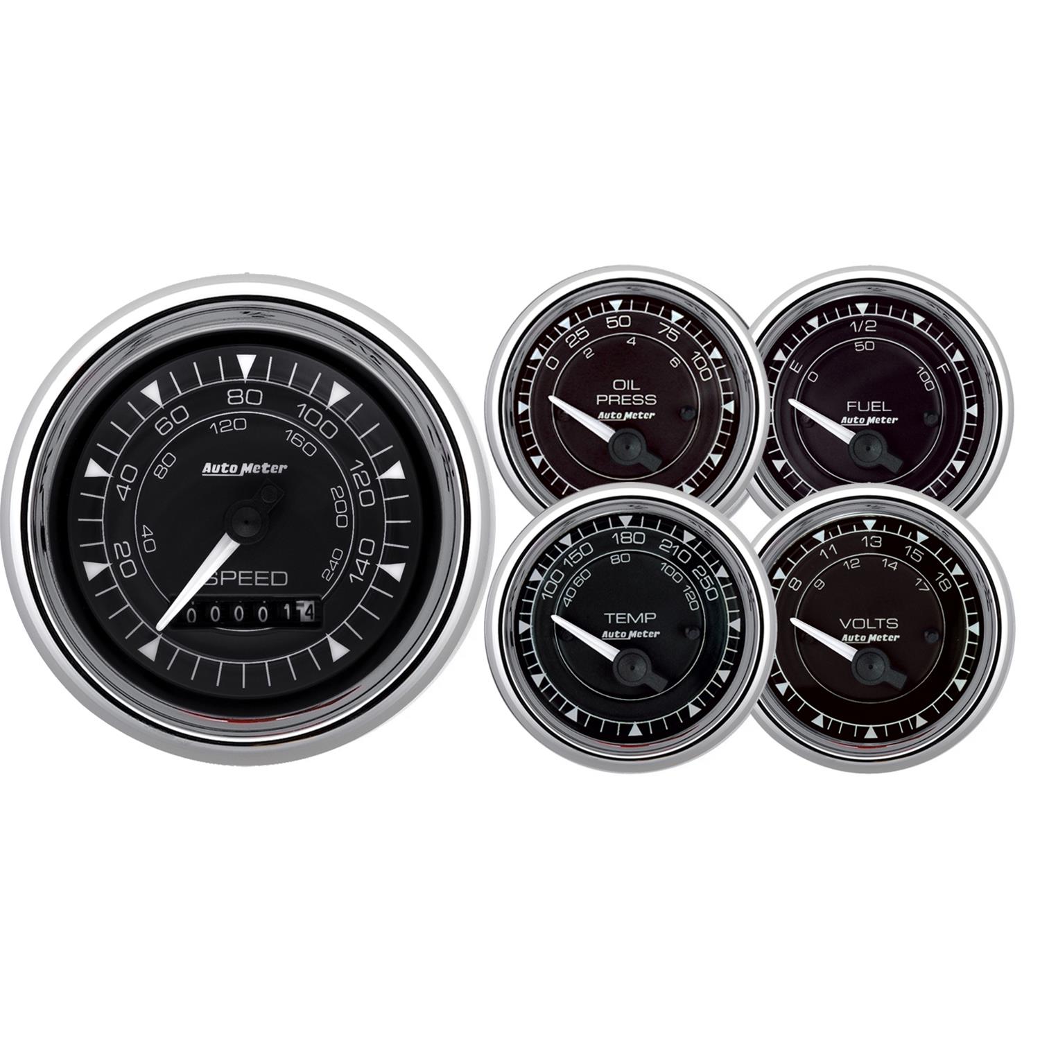 AutoMeter Chrono Chrome Series Analog Gauge Kits 9708