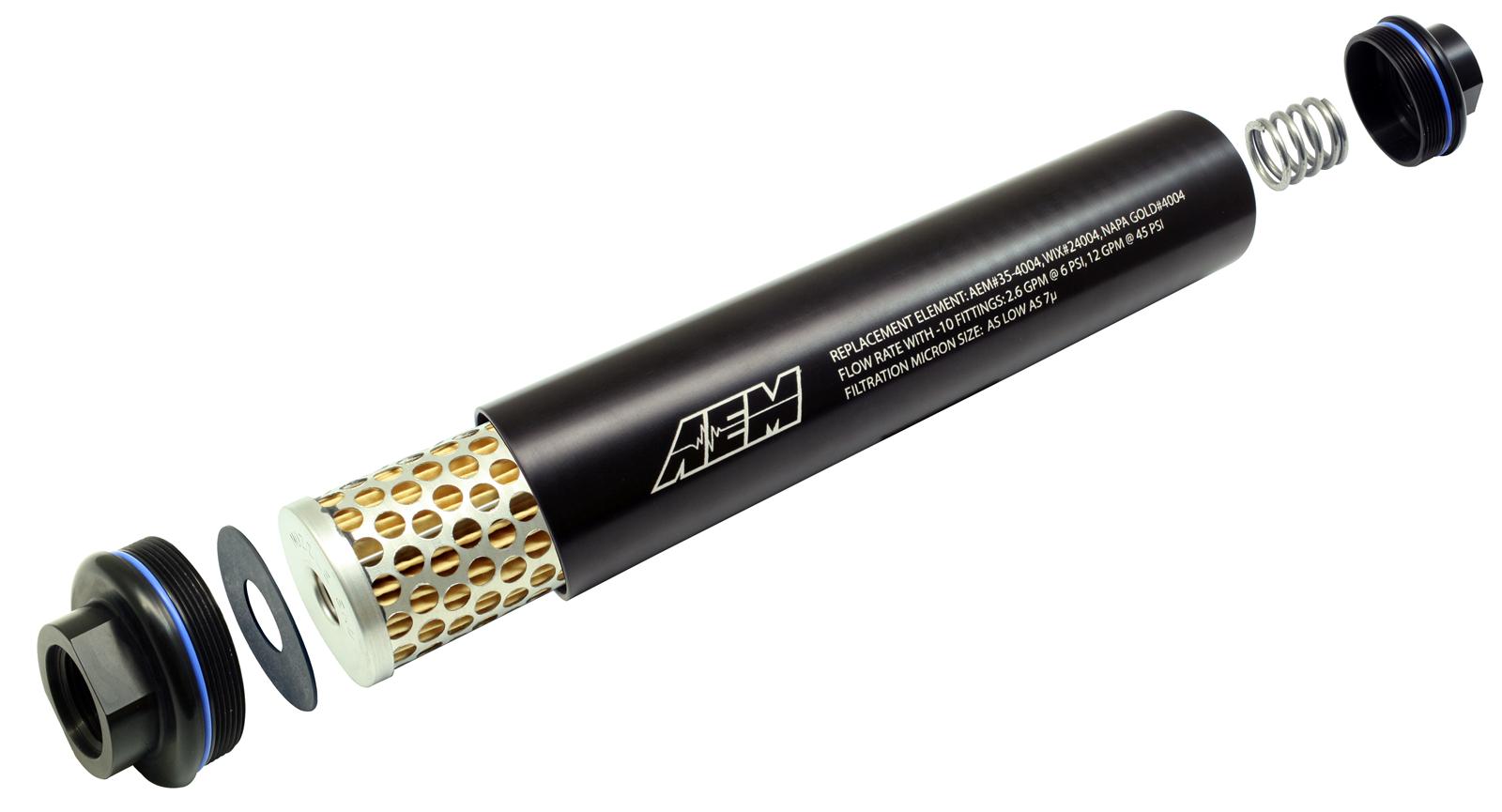AEM Electronics Universal High-Flow Inline Fuel Filters 25-201BK