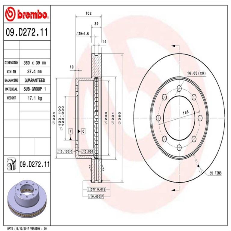Brembo Premium UV Coated Brake Rotors 09.D272.10