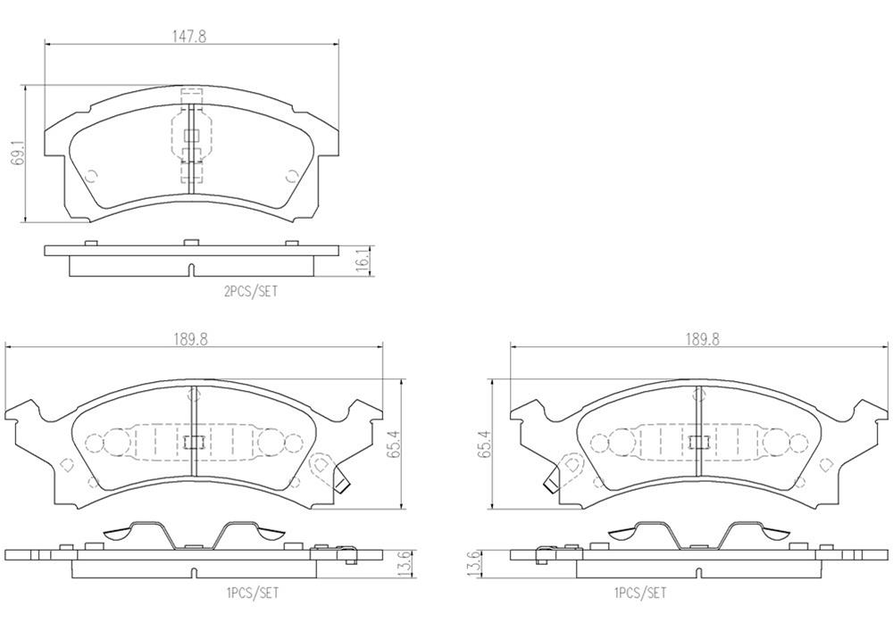 Brembo NAO Ceramic Brake Pads P09012N