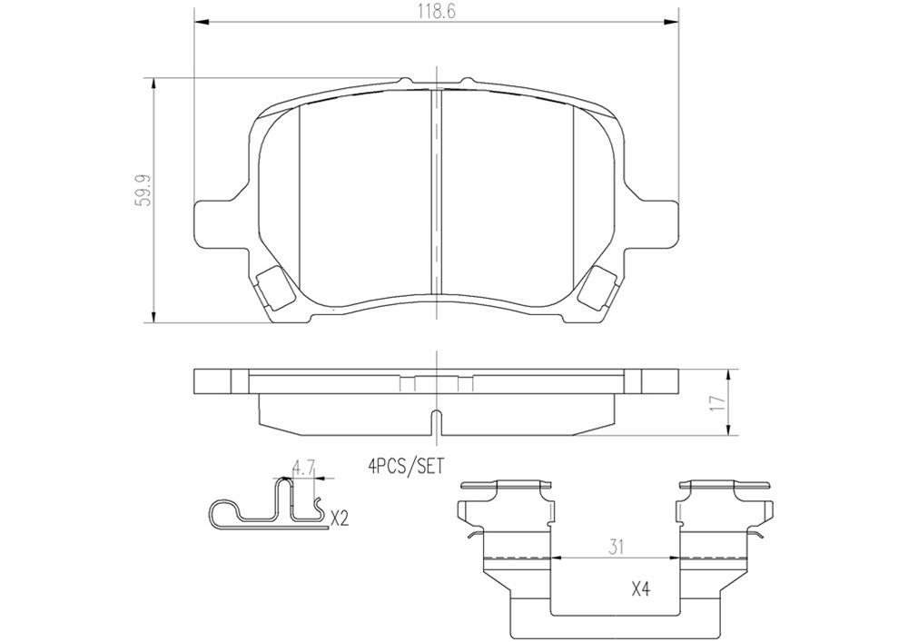 Brembo NAO Ceramic Brake Pads P10014N