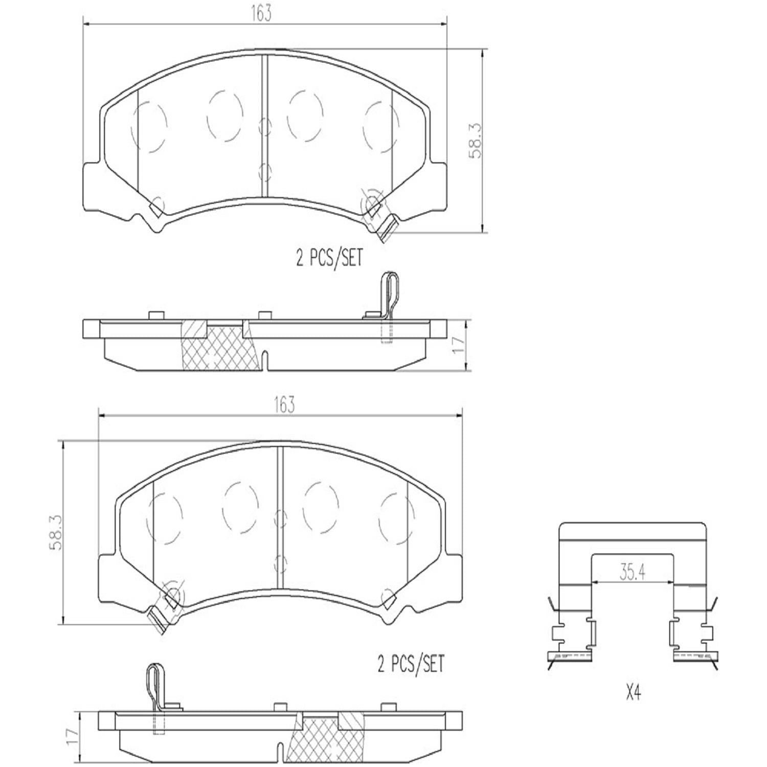 Brembo NAO Ceramic Brake Pads P10044N