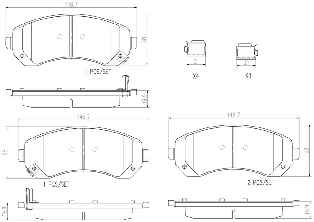 Brembo NAO Ceramic Brake Pads P10050N
