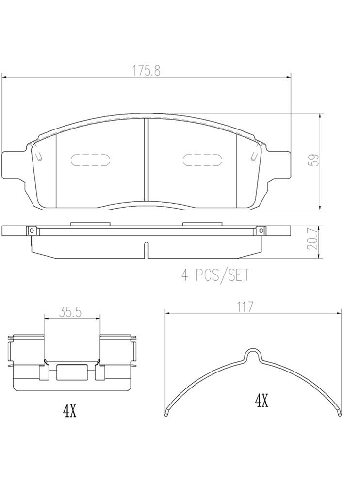 Brembo NAO Ceramic Brake Pads P24135N