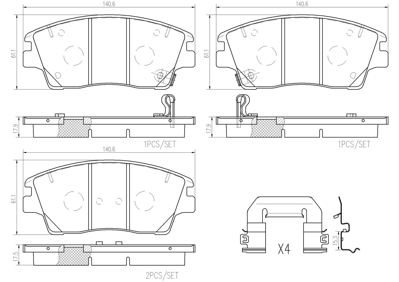 Brembo NAO Ceramic Brake Pads P30096N