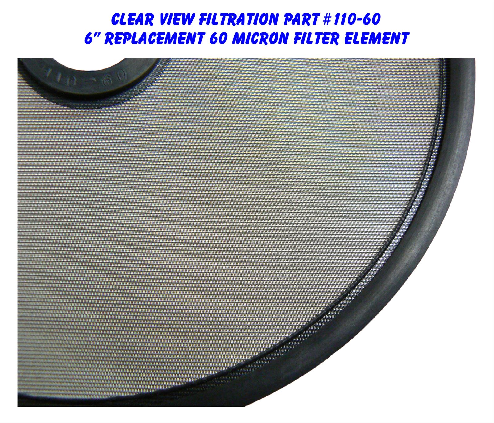 Clear View Filtration See Through Oil Filter Elements 110-60