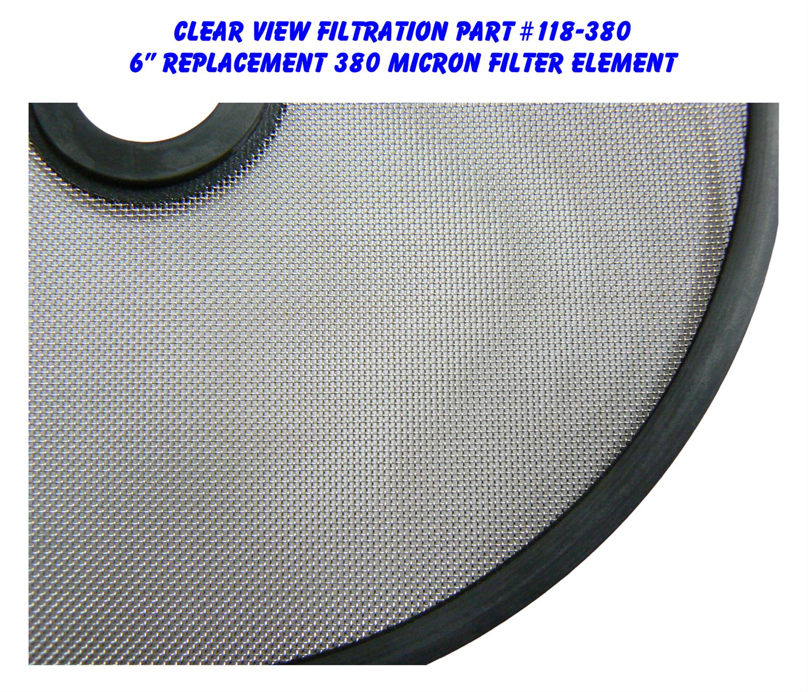 Clear View Filtration See Through Oil Filter Elements 118-380