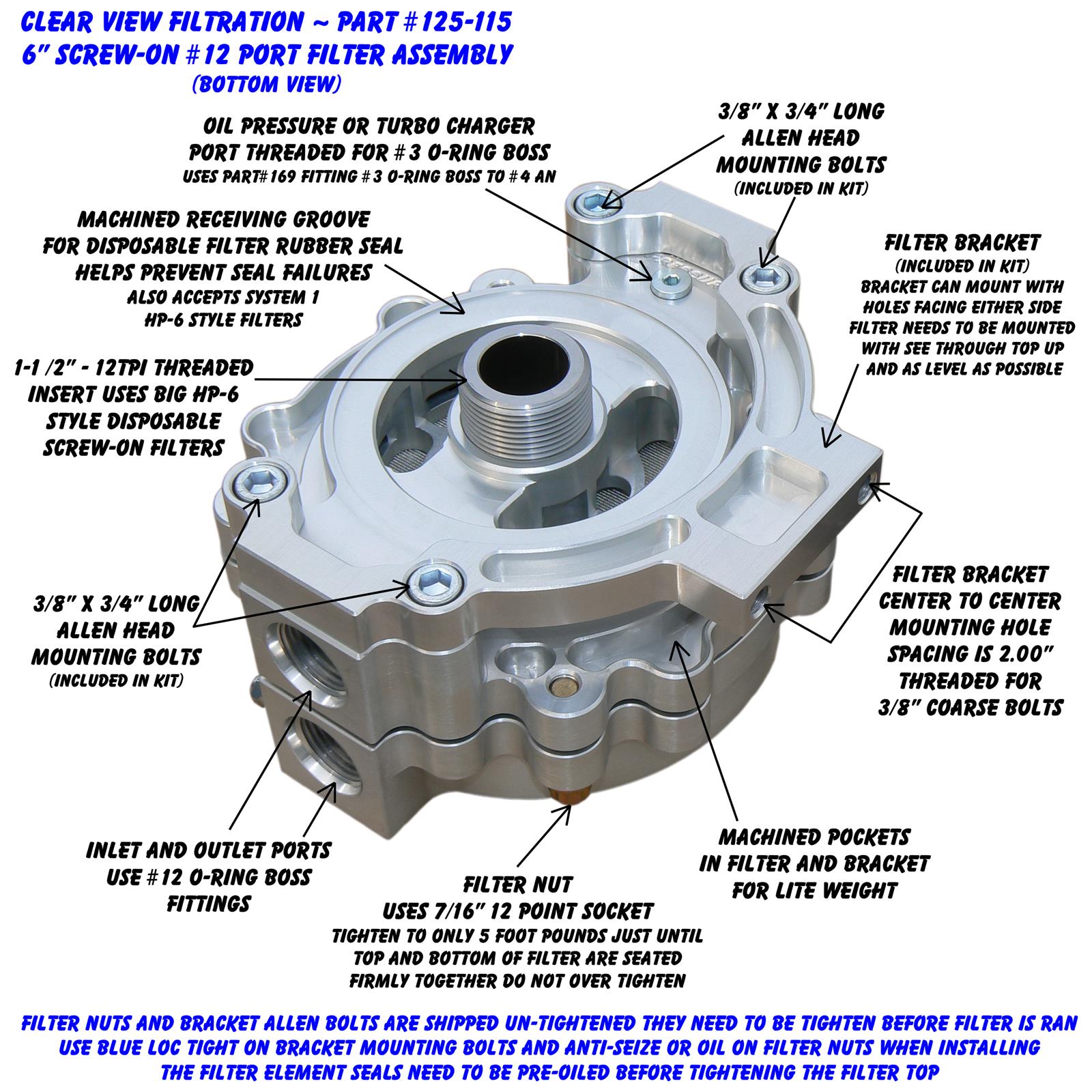 Clear View Filtration Screw-On See Through Oil Filters 126-380